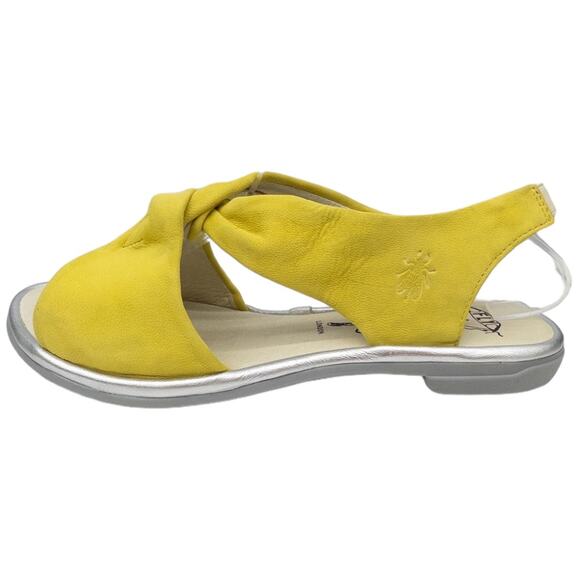 Fly London Shoes - FLY London Yellow Flat Sandals Nubuck Leather Women's 9 9.5